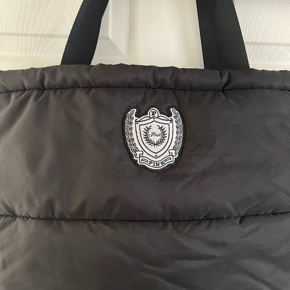 Victorias Secret Puffy Black Zipper Tote - Picture 4 of 8